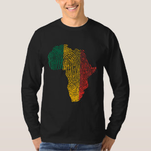 Pan African Flag Fingerprint Black History Maand P T-shirt