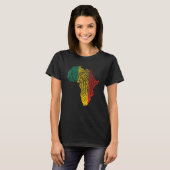 Pan African Flag Fingerprint Black History Month P T-shirt (Voorkant volledig)