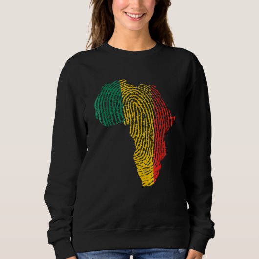 Pan African Flag Fingerprint Black History Month P Trui (Voorkant)