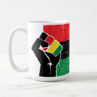 Pan African flag Fist, Afro American Black history Koffiemok