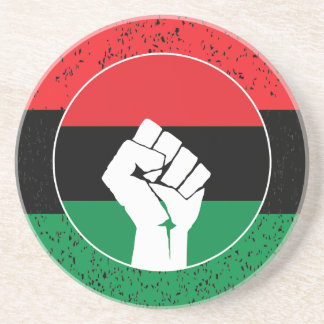 Pan African flag Fist, Afro American Black history Zandsteen Onderzetter