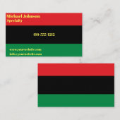 Pan African Flag, Happy Kwanzaa Africa Design Visitekaartje (Voorkant / Achterkant)