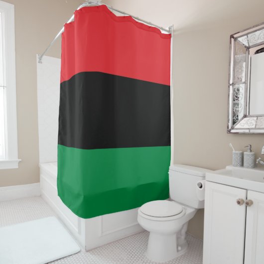 Pan African Flag, Happy Kwanzaa Douchegordijn (In situ)