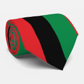 Pan African Flag, Happy Kwanzaa Stropdas (Opgerold)