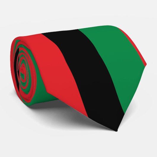 Pan African Flag, Happy Kwanzaa Stropdas (Opgerold)