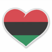 Pan African flag heart Afro American Black history Sticker (Voorkant)