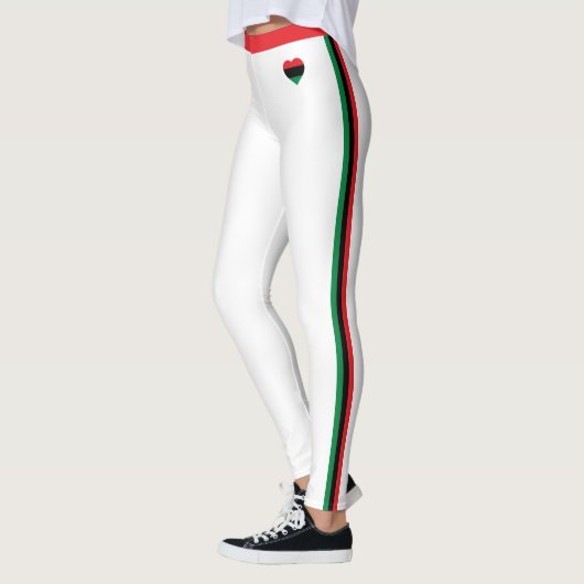 Pan African Flag mode & Unia Symbol / white Leggings (Links)