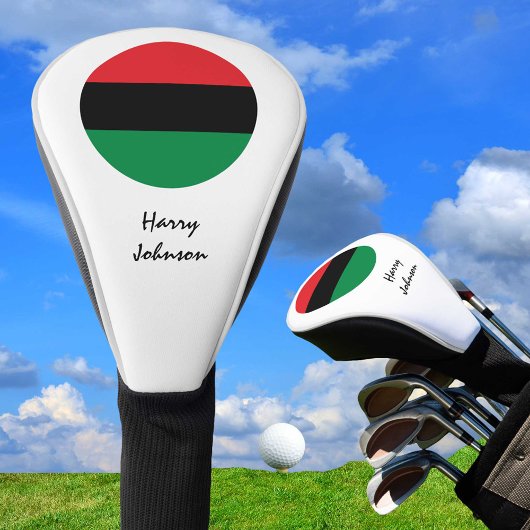Pan African Flag Monogrammed golfing & UNIA / Golfheadcover