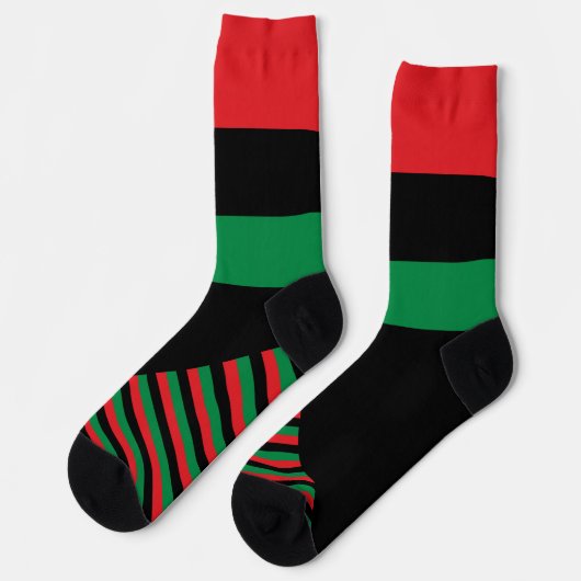 Pan African Flag Socks, Unia Flag Symbol / Kwanzaa Sokken (Links)