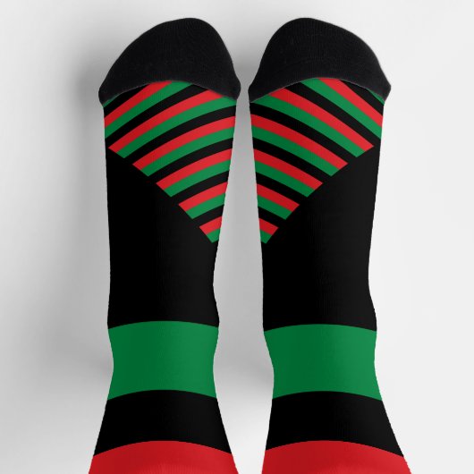 Pan African Flag Socks, Unia Flag Symbol / Kwanzaa Sokken (Top)