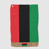 Pan African flag & Unia flag monogramma/symbol Golfhanddoek (Voorkant)