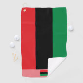 Pan African flag & Unia flag monogramma/symbol Golfhanddoek (Insitu)