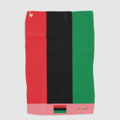 Pan African flag & Unia flag monogramma/symbol Golfhanddoek (Voorkant)