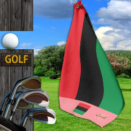 Pan African flag & Unia flag monogramma/symbol Golfhanddoek