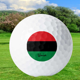 Pan African Flag & UNIA golfing / Golf Ball Golfballen