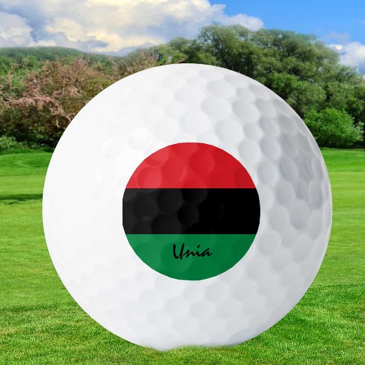 Pan African Flag & UNIA golfing / Golf Ball Golfballen