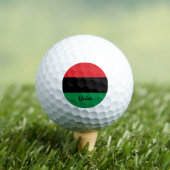 Pan African Flag & UNIA golfing / Golf Ball Golfballen (Insitu Shirt)