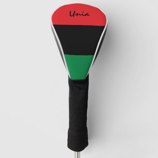 Pan African Flag & UNIA golfing / Sport Golfheadcover (Voorkant)