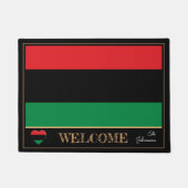 Pan African Flag & Unia Symbol house mats /Welcome Deurmat (Voorkant)