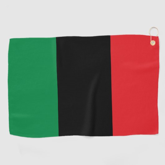 Pan African Flag & Unia Symbol / sport fan Golfhanddoek (Horizontaal)