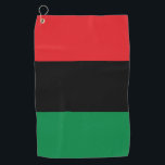 Pan African Flag & Unia Symbol / sport fan Golfhanddoek<br><div class="desc">Sports/Golf Towel: Pan African flag symbol - UNIA / A horizontal triband of red,  black,  and green. De pan-Afrikaanse vlag - ook bekend als de Afro-Amerikaanse vlag,  de Zwarte Bevrijdingsvlag,  de vlag van UNIA. Vaak gebruikt met een beweging van Black Lives Matter.</div>