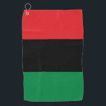 Pan African Flag & Unia Symbol / sport fan Golfhanddoek<br><div class="desc">Sports/Golf Towel: Pan African flag symbol - UNIA / A horizontal triband of red,  black,  and green. De pan-Afrikaanse vlag - ook bekend als de Afro-Amerikaanse vlag,  de Zwarte Bevrijdingsvlag,  de vlag van UNIA. Vaak gebruikt met een beweging van Black Lives Matter.</div>