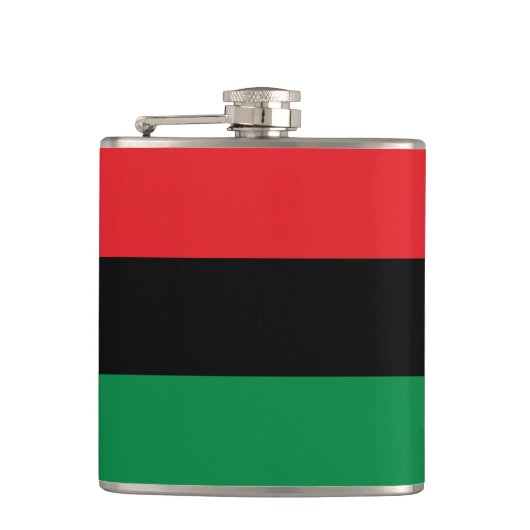 Pan African Flag & Unia Symbol / sport fan Heupfles (Voorkant)