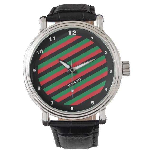 Pan African Flag & Unia Symbol / sport fan Horloge (Voorkant)
