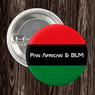 Pan African Flag & Unia Symbol / sport fan Ronde Button 3,2 Cm