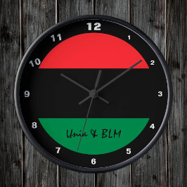 Pan African Flag & Unia Symbol / sport fan Ronde Klok