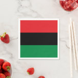 Pan African Flag & Unia Symbol / sport fan Servet<br><div class="desc">Papier-luiers: pan-Afrikaans vlaggensymbool - UNIA / A horizontale drieband van rood,  zwart en groen. De pan-Afrikaanse vlag - ook bekend als de Afro-Amerikaanse vlag,  de Zwarte Bevrijdingsvlag,  de vlag van UNIA. Vaak gebruikt met een beweging van Black Lives Matter.</div>