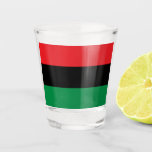 Pan African Flag & Unia Symbol / sport fan Shot Glas<br><div class="desc">Shot Glass (partij): Pan African flag symbol - UNIA / A horizontal triband of red,  black,  and green. De pan-Afrikaanse vlag - ook bekend als de Afro-Amerikaanse vlag,  de Zwarte Bevrijdingsvlag,  de vlag van UNIA. Vaak gebruikt met een beweging van Black Lives Matter.</div>