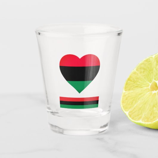 Pan African Flag & UNIA Symbol Tri/sport fan Shot Glas (Voorkant)