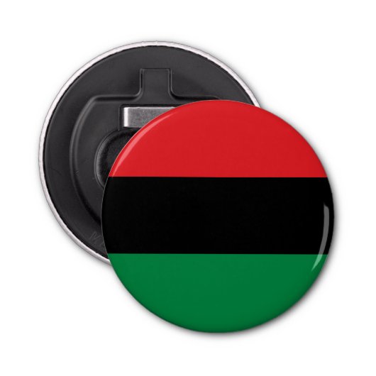 Pan African Flag & UNIA-symbool / sportfan Button Flesopener (Voorkant)
