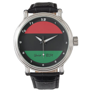 Pan African Flag & UNIA-symbool / sportfan Horloge