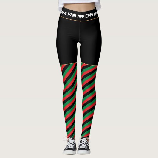 Pan African Flag & UNIA-symbool / sportfan Leggings (Voorkant)