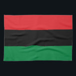 Pan African Flag & UNIA-symbool / sportfan Theedoek<br><div class="desc">Keukenhanddoeken: pan-Afrikaans vlaggensymbool - UNIA / A horizontale drieband van rood,  zwart,  en groen. De pan-Afrikaanse vlag - ook bekend als de Afro-Amerikaanse vlag,  de Zwarte Bevrijdingsvlag,  de vlag van UNIA. Vaak gebruikt met een beweging van Black Lives Matter.</div>