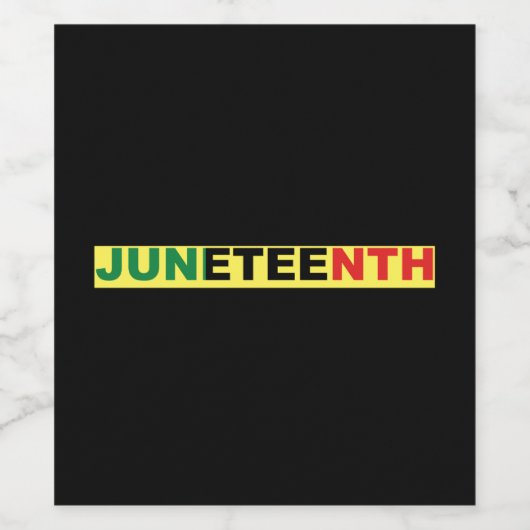 Pan African, Juneteenth BLACK Wijn Etiket (Enkel label)