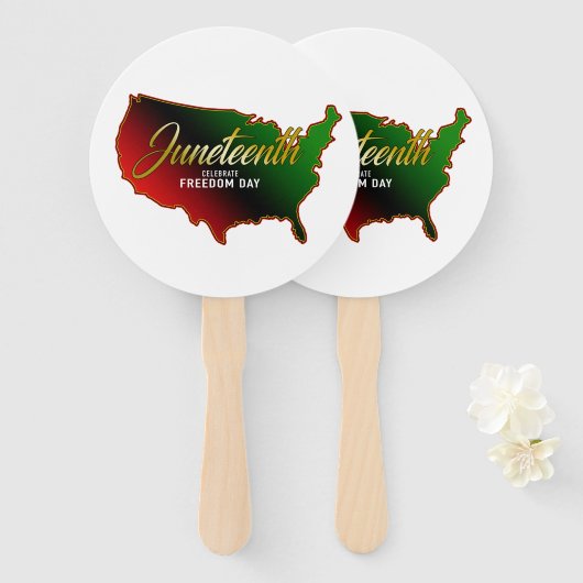 Pan African, Juneteenth Hand Fan Handwaaier (Voorkant en achterkant)