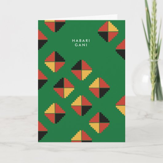 Pan African Pattern Kwanzaa Holiday Greeting Kaart (Voorkant)