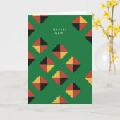 Pan African Pattern Kwanzaa Holiday Greeting Kaart (Gele Bloem)