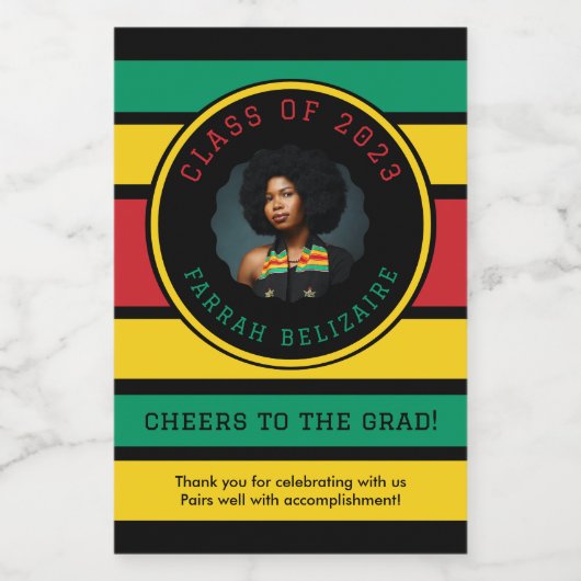 Pan African Photo Afstuderen Wijn Etiket (Enkel label)