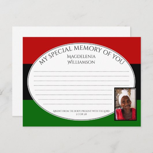 Pan African SHARE A MEMORY Photo Card Briefkaart (Voorkant / Achterkant)