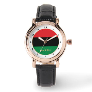 Pan African, Unia Flag Symbol trendy mode watch Horloge