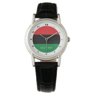Pan African, Unia Flag Symbol trendy mode watch Horloge