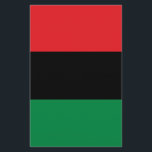 Pan African UNIA vlag Flyer<br><div class="desc">De pan-Afrikaanse vlag - ook wel bekend als de vlag van de UNIA,  de Afro-Amerikaanse vlag,  de vlag van de Zwarte Bevrijding en diverse andere namen - is een driekleurige vlag bestaande uit drie gelijke horizontale banden van (van boven naar beneden) rood,  zwart en groen.</div>
