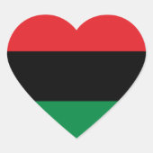 Pan African UNIA vlag Hart Sticker (Voorkant)