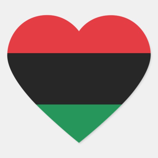 Pan African UNIA vlag Hart Sticker (Voorkant)