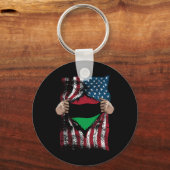 Pan African Union Vlag Loyale Afro-Amerikanen VS G Sleutelhanger (Voorkant)