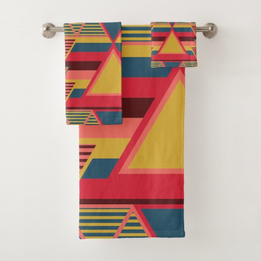Pan-Afrikaans kleurrijk driehoekspatroon Bad Handdoek (Insitu)